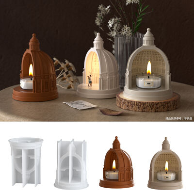 European Palace Castle Fragrance Stone Silicone Mold DIY Aromatherapy Gypsum Candlestick Base Ornament Grinding Tool
