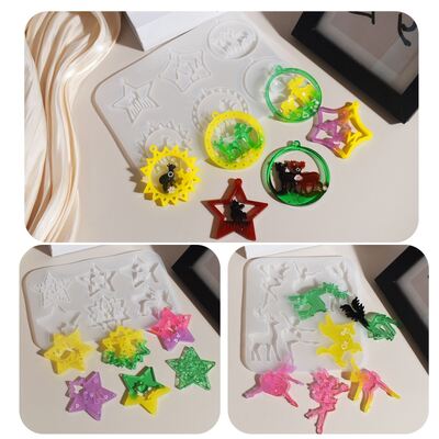 Dropped Angel Ballet Girl Unicorn Bell Pentagram Christmas Elk Hanging Silicone Mold