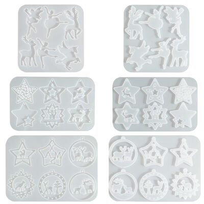 Dropped Angel Ballet Girl Unicorn Bell Pentagram Christmas Elk Hanging Silicone Mold