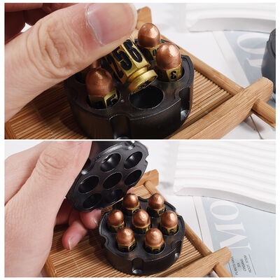 DIY crystal dropper adhesive seven link bullet head dice gypsum cement bullet storage box silicone mold