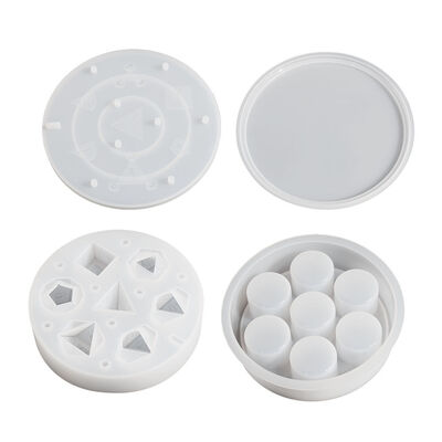 Large dice seven piece set multi-faceted dice game box DIY dropper sieve keychain board game silicone mold