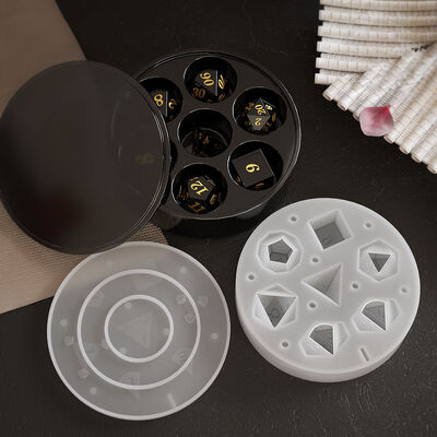 Large dice seven piece set multi-faceted dice game box DIY dropper sieve keychain board game silicone mold