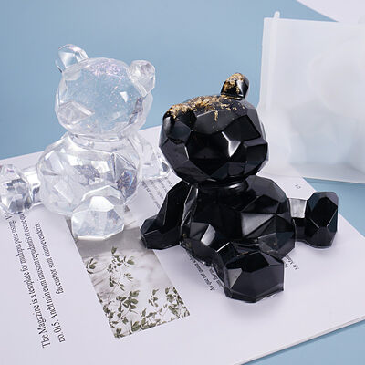 DIY dropper mold 3D geometric bear phone holder ornament cartoon lazy bear silicone mold