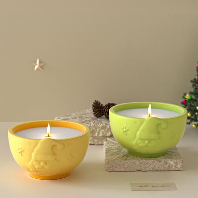 Hat wearing Santa Claus storage bowl silicone mold DIY aromatherapy gypsum candle cup dropper mold