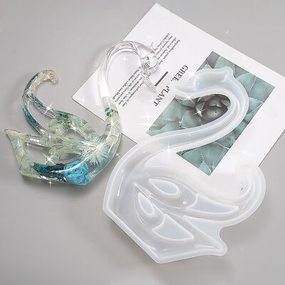Crystal Drip Glue DIY Resin Aromatherapy Gypsum Grinding Tools Swan Left and Right Ornament Platform Silicone Mold