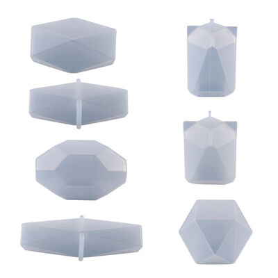 DIY crystal dropper mold with multiple diamond shaped crystal stones, building blocks, and fun silicone molds