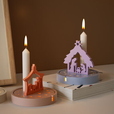 Circular LED candle holder silicone mold Angel Jesus plugin aromatherapy candle stand decoration silicone mold wholesale
