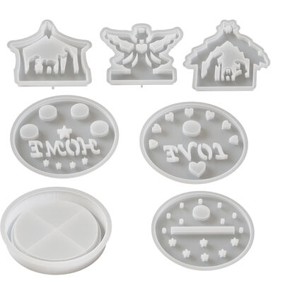 Circular LED candle holder silicone mold Angel Jesus plugin aromatherapy candle stand decoration silicone mold wholesale