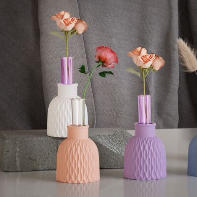 Large European style flower branch test tube hydroponic water ripple vase DIY aromatherapy gypsum candle holder silicone mold