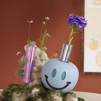 DIY resin plaster candle holder ornament, round heart-shaped star smiling face flower planter, silicone mold