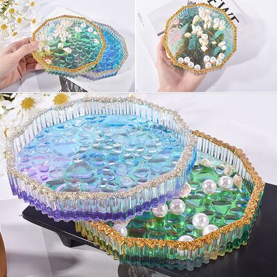 Drip glue plate grinding tool, multilateral striped dewdrop tray, heart-shaped water pattern storage box, silicone mold