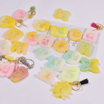 DIY crystal dropper resin letter symbol quicksand pendant silicone mold mirror keychain pendant