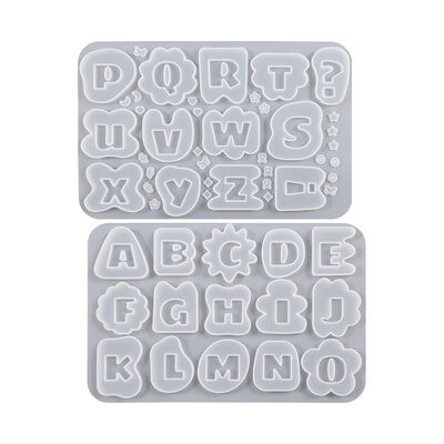 DIY crystal dropper resin letter symbol quicksand pendant silicone mold mirror keychain pendant