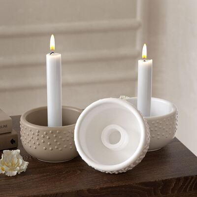 Circular polka dot sized candle holder storage bowl DIY aromatherapy candle base gypsum silicone mold
