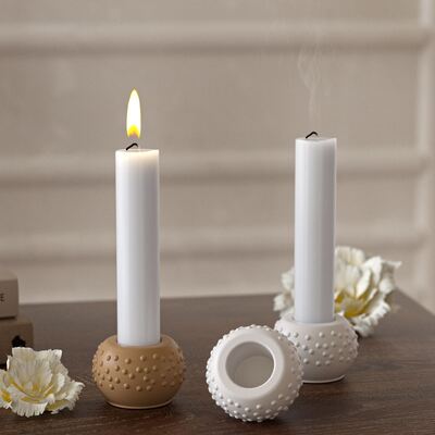 Circular polka dot sized candle holder storage bowl DIY aromatherapy candle base gypsum silicone mold