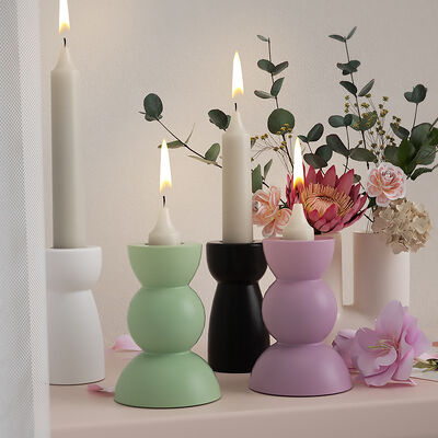 DIY crystal dropper resin semi-circular geometric candle holder gypsum candlelight dinner ornament silicone mold