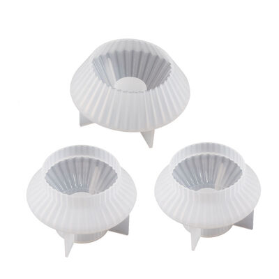 Crystal drip glue lantern geometric stripe table DIY gypsum fine wax candle holder ornament silicone mold