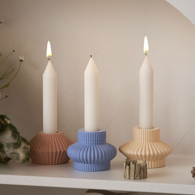 Crystal drip glue lantern geometric stripe table DIY gypsum fine wax candle holder ornament silicone mold