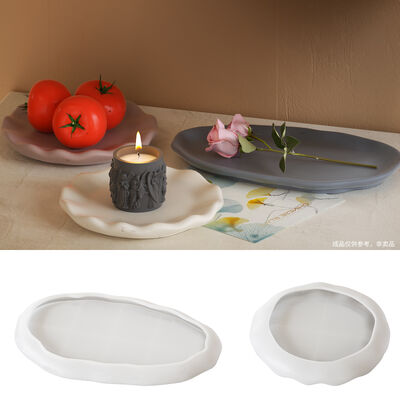 DIY resin drip glue irregular cloud plate mirror gypsum tray tea cup base jewelry plate silicone mold