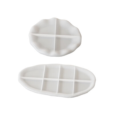 DIY resin drip glue irregular cloud plate mirror gypsum tray tea cup base jewelry plate silicone mold