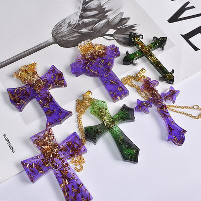 DIY crystal drop glue cross necklace pendant grinding tool 12 pairs earrings bracelet silicone mold