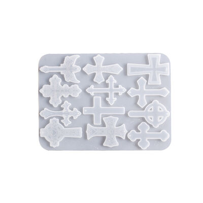 DIY crystal drop glue cross necklace pendant grinding tool 12 pairs earrings bracelet silicone mold