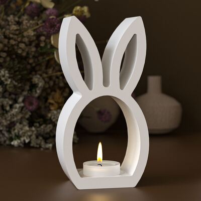 New Easter Candlestick Silicone Mold DIY Hollow Rabbit Egg Candlestick Base Gypsum Mold