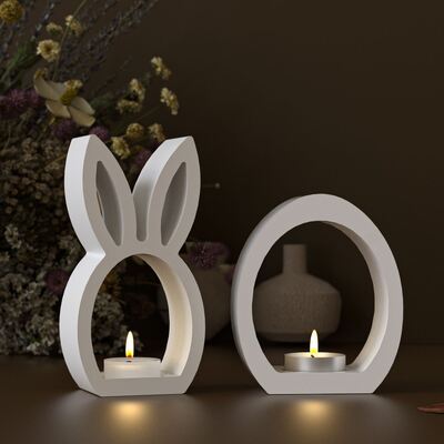 New Easter Candlestick Silicone Mold DIY Hollow Rabbit Egg Candlestick Base Gypsum Mold