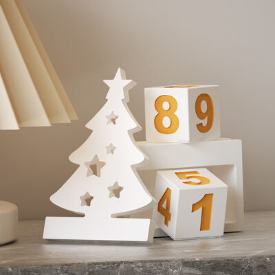 DIY Christmas Countdown Pendant Mold Dice Five Star House Date Gypsum Dropping Mold