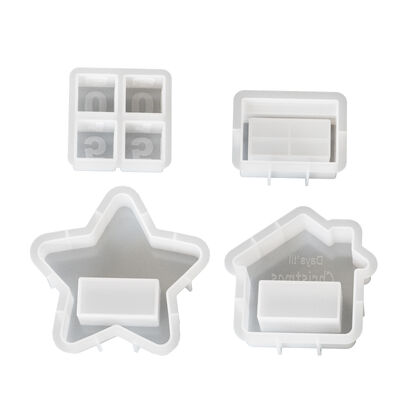 DIY Christmas Countdown Pendant Mold Dice Five Star House Date Gypsum Dropping Mold