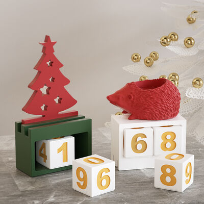 DIY Christmas Countdown Pendant Mold Dice Five Star House Date Gypsum Dropping Mold