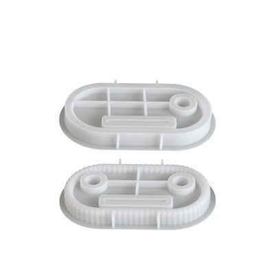 DIY elliptical striped candle tray dropper mold Christmas gypsum candle holder display table silicone mold