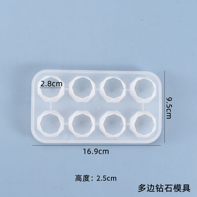 DIY Crystal Drip Glue Mold with Multi sided Transparent Diamond Handmade Platform Decoration Silicone Mold