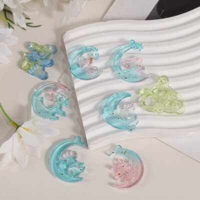 DIY Crystal Drop Gel Moon Animal Love Earrings Silicone Mold Love Parent Child Pendant Earrings Jewelry Grinding Tools