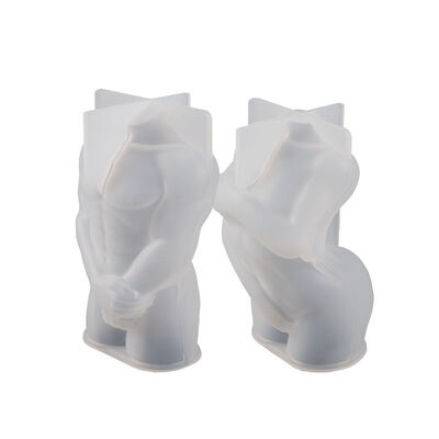 DIY Dripping Gel Shy Woman Holding Hands Male Simulated Human Body Gypsum Doll Aromatherapy Candle Silicone Mold