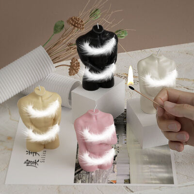 DIY Dripping Gel Shy Woman Holding Hands Male Simulated Human Body Gypsum Doll Aromatherapy Candle Silicone Mold