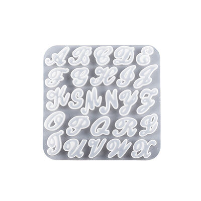 DIY Crystal Dropping Gel Mirror 26 English Capital Grinding Irregular Letter Earrings Keychain Silicone Mold