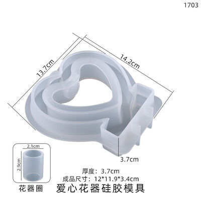 DIY crystal dropper mold hexagonal, heart-shaped flower pot test tube culture water plant silicone mold