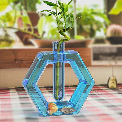 DIY crystal dropper mold hexagonal, heart-shaped flower pot test tube culture water plant silicone mold