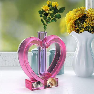 DIY crystal dropper mold hexagonal, heart-shaped flower pot test tube culture water plant silicone mold