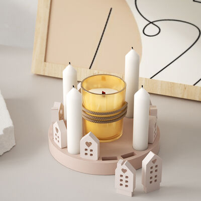 DIY European style House Gypsum Candlestick Ornament Grinding Tool with Hollow Heart, Leaf, Bird House Silicone Mold Set