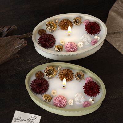 Oval striped storage tray silicone mold DIY aromatherapy gypsum candle bowl ornament silicone mold