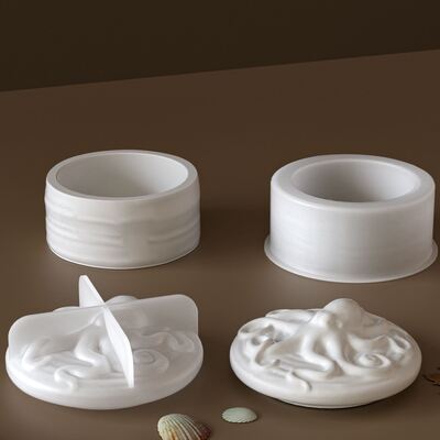 Dropping resin octopus storage jar ornament DIY aromatherapy gypsum octopus candle cup silicone mold