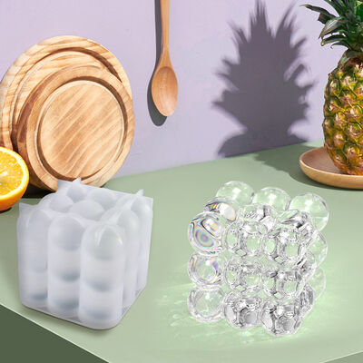 DIY Square Sphere Magic Cube Candle Table Decoration Crystal Dropping Silicone Mold