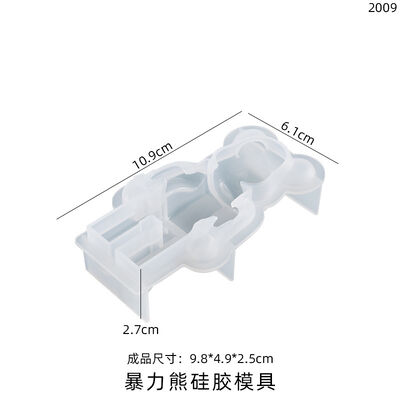 DIY Crystal Dropping Glue Aromatherapy Gypsum Candle Grinding Tool Cute Violent Bear Semi Three Dimensional Silicone Mold