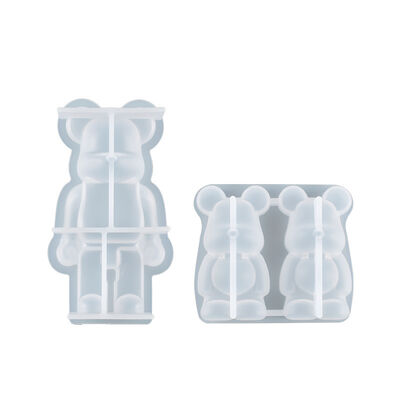 DIY Crystal Dropping Glue Aromatherapy Gypsum Candle Grinding Tool Cute Violent Bear Semi Three Dimensional Silicone Mold