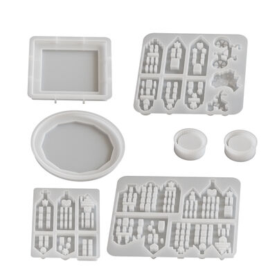 Easter hollow house candle holder gypsum ornament rabbit bike love house candle small night light silicone mold