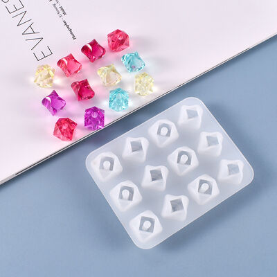 DIY Crystal Drip Glue Hand String Bead Mold with Curved Cut Surface Diamond Bead Hanging Bead Silicone Mold