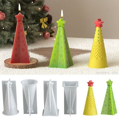 DIY Five pointed Star Cone Multi sided Vertebral Candle Pendant Silicone Mold Aromatherapy Gypsum Christmas Mold