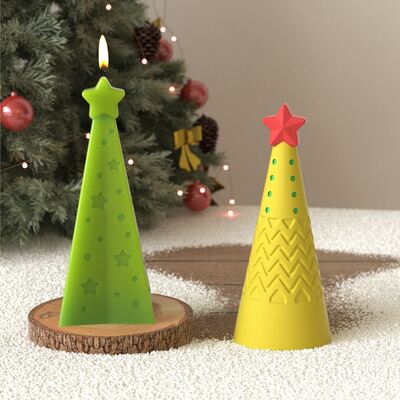 DIY Five pointed Star Cone Multi sided Vertebral Candle Pendant Silicone Mold Aromatherapy Gypsum Christmas Mold